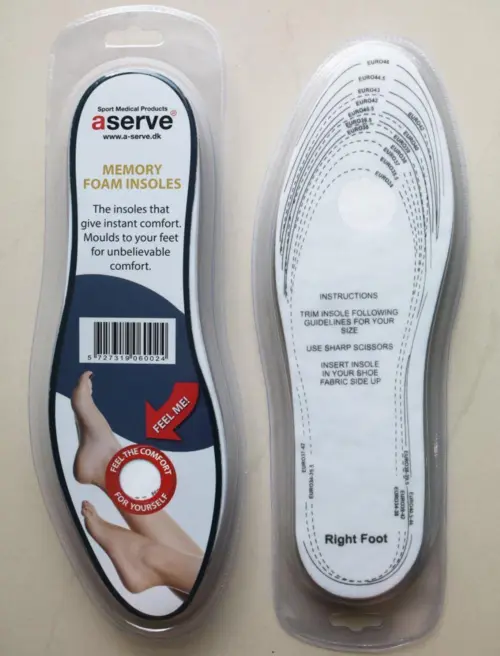 Memory Foam, Indlægssål, Onesize